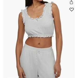 NWOT WeWoreWhat pointelle ruffle tank